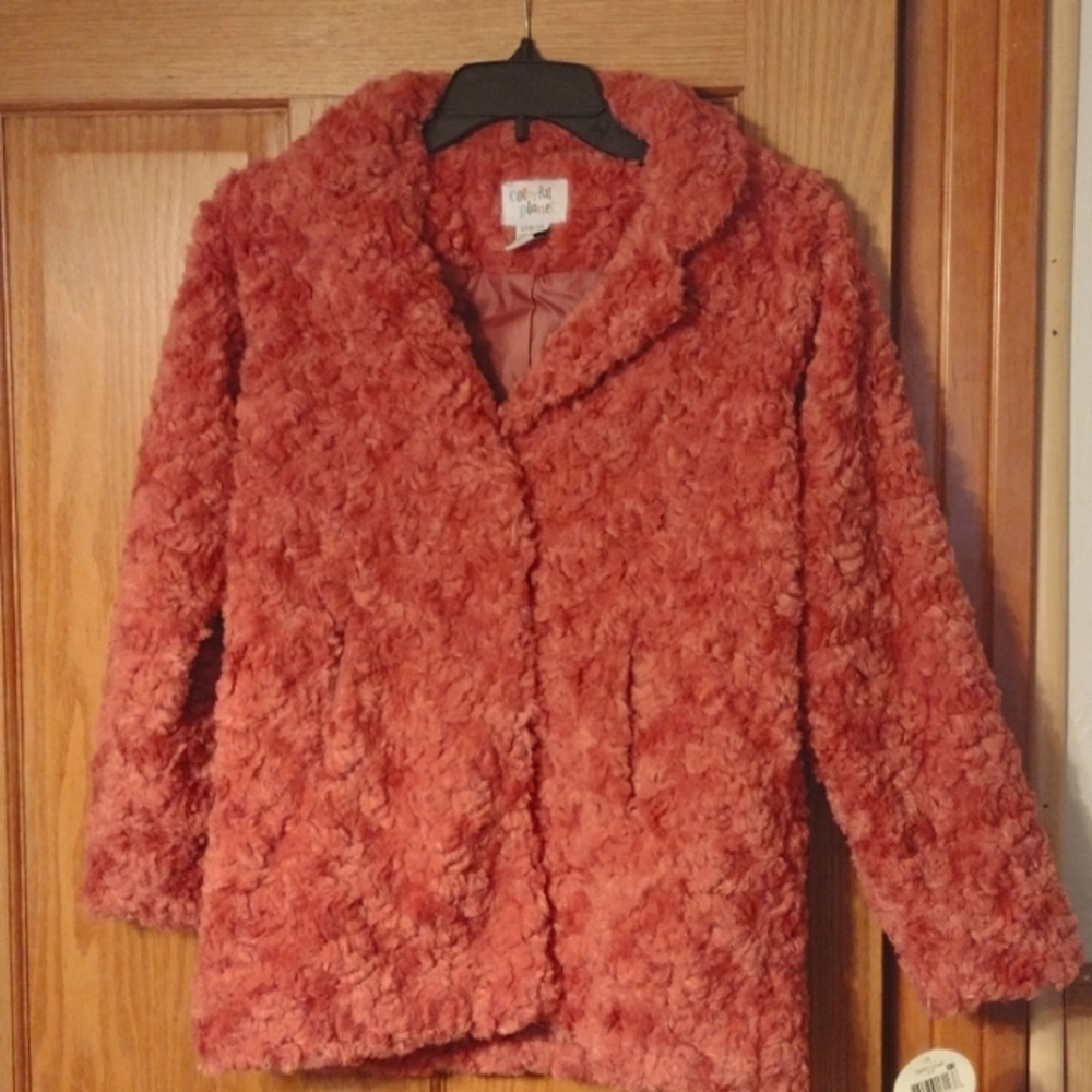 COPY - Faux Fur Pink Teddy Coat New with Tags